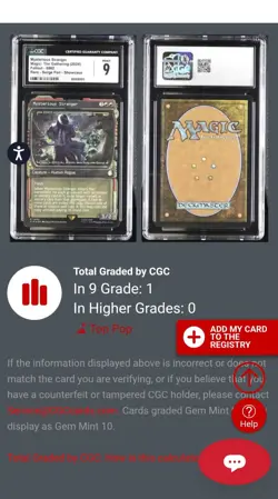 MTG CGC 9 Mysterious Stranger (Showcase Surge Foil) R 862 (POP 1) UB: Fallout - Image 4