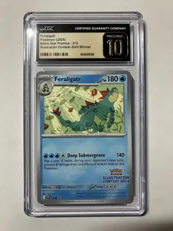 Pokemon Feraligatr Illustration Contest CGC Pristine 10 Graded Slab Black Star - Image 1