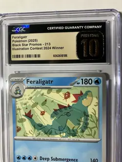 Pokemon Feraligatr Illustration Contest CGC Pristine 10 Graded Slab Black Star - Image 4