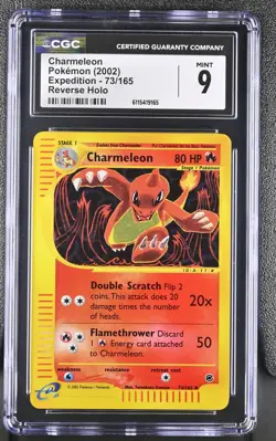 CGC 9 MINT Charmeleon 2002 Expedition 73/165 Reverse Holo Pokemon Card - Image 1