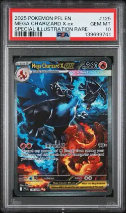 Pokemon 2025 Mega Charizard X ex 125/094 SIR Phantasmal Flames GEM MINT PSA 10 - Image 1