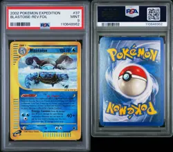 2002 POKEMON EXPEDITION BLASTOISE REVERSE FOIL 37/165 PSA 9 MINT. - Image 3