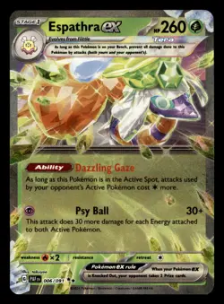 Espathra ex 006/091 Double Rare Paldean Fates Pokemon Near Mint - Image 1