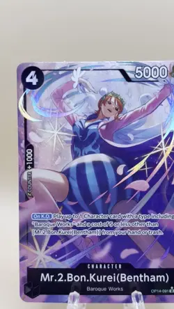 One Piece CCG TCG MR.2.BON.KUREI (Bentham) OP14-091 Alt Art SR - PACK FRESH LP - Image 2