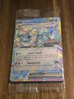 Vaporeon ex 023/131 SEALED Prismatic Evolutions Stamped Promo Pokemon Card - Image 1