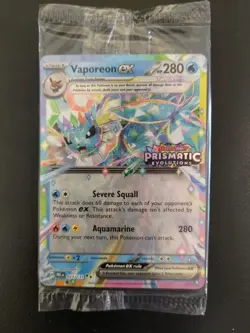 Vaporeon ex 023/131 SEALED Prismatic Evolutions Stamped Promo Pokemon Card - Image 1
