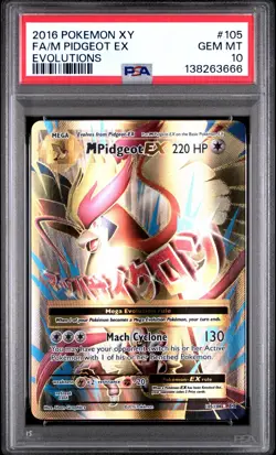PSA 10 M Pidgeot EX Full Art #105/108 Pokemon XY Evolutions - Image 1