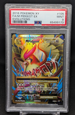 2016 Pokemon XY Evolutions 105/108 Full Art M Pidgeot EX PSA 9 - Image 1