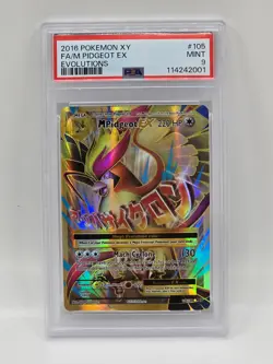 Pokemon XY Evolutions M Pidgeot EX (Full Art) 105/108 Holo PSA 9 - Image 1