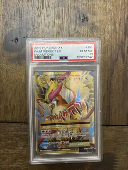 Pokemon M Pidgeot EX 105/108 XY Evolutions Full Art Mega Card PSA 10 - Image 1