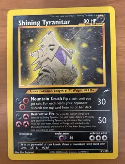 Shining Tyranitar 113/105 Pokemon Card Very Good Condition Rare Well Kept - Image 1