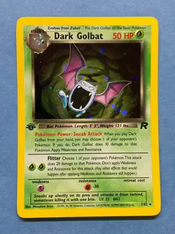 Pokemon 1st Edition Holo Dark Golbat- Team Rocket 7/82- NM/NM+ - Image 1