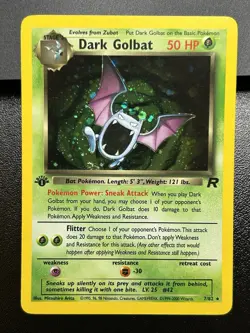 DARK GOLBAT Pokemon Card - WOTC - 1st Edition - Team Rocket - 7/82 - HOLO NM (A) - Image 2