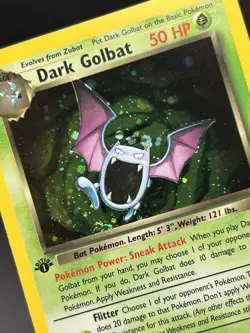 DARK GOLBAT Pokemon Card - WOTC - 1st Edition - Team Rocket - 7/82 - HOLO NM (A) - Image 5