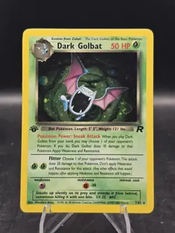Pokemon TCG Dark Golbat 7/82 Team Rocket 1st Edition Holo Rare NM - Image 1