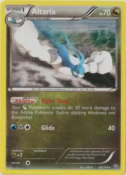 1x Altaria - 84/124 - Holo Rare Damaged Pokemon BW - Dragons Exalted - Image 1