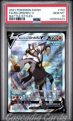 PSA 10 Rapid Strike Urshifu V Full Alt Art 153/163 Battle Styles Pokemon - Image 1