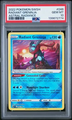 2022 POKEMON SWORD & SHIELD ASTRAL RADIANCE #046 RADIANT GRENINJA PSA 10 - Image 1