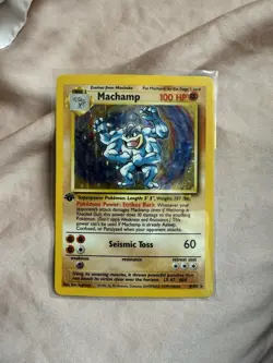 1999 Pokemon Base Set #8/102 Machamp First Edition Rare Holo - Image 1