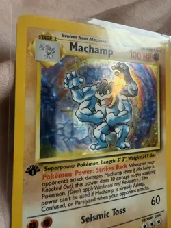 1999 Pokemon Base Set #8/102 Machamp First Edition Rare Holo - Image 3