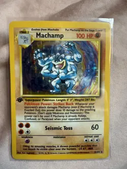 1999 Pokemon Base Set #8/102 Machamp First Edition Rare Holo - Image 4