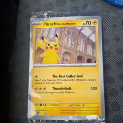 Pikachu At The Museum Pokemon Card Oversize SEALED in hand promo - Image 1