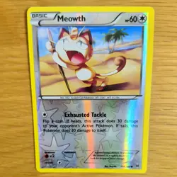 MEOWTH 114/162 POKEMON CARD (XY BREAKTHROUGH SET) REVERSE HOLO - Image 1