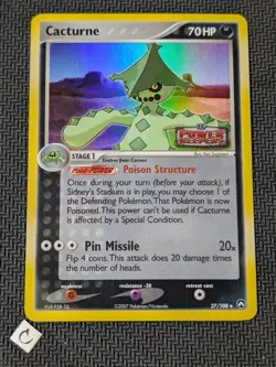 Cacturne 27/108 - Power Keepers Stamped Reverse Holo Pokemon TCG LP - Image 1
