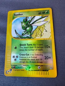 2002 Pokemon TCG - Scyther #057/147 Aquapolis Reverse Holo LP+ - Image 1