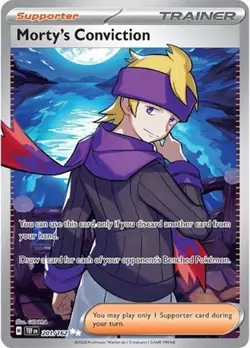 Morty's Conviction (#201/162) - Holofoil SV - Temporal Forces LP Pokemon - Image 1