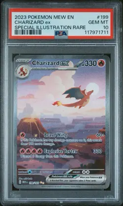 Pokemon TCG Charizard EX 199/165 Scarlet & Violet 151 PSA 10 - Image 1