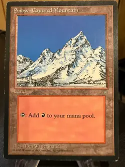 MTG Magic the Gathering Ice Age Snow-Covered Mountain - Image 1