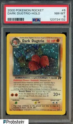 2000 Pokemon Team Rocket 1st Edition #6/82 Dark Dugtrio Holo PSA 8 NM-MT - Image 1