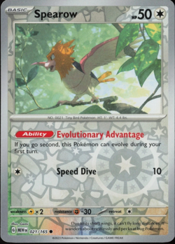 Pokemon Card Spearow Scarlet & Violet 151 Reverse Holo 021/165 Near Mint - Image 1