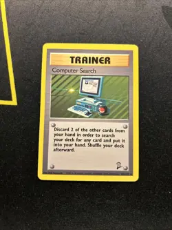 Computer Search 101/130 PL -Vintage Rare Pokemon Card- Base Set 2 (7q2) - Image 1