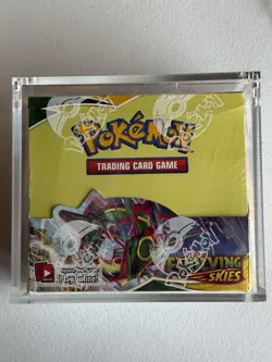 Pokemon TCG Sword & Shield Evolving Skies Booster Box Sealed With Acrylic Case - Image 1