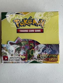 Pokemon TCG Sword & Shield Evolving Skies Booster Box Sealed With Acrylic Case - Image 4