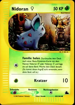 Nidoran W - 81/144 Skyridge - Reverse Holo DE NM Pokemon - Image 1