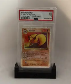 2002 Pokemon Legendary Collection #10 Flareon Reverse Foil PSA 7 NM - Image 2