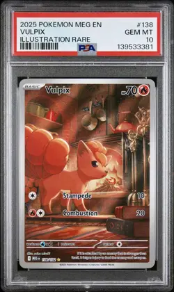 2025 POKEMON MEG EN-MEGA EVOLUTION ILLUSTRATION RARE #138 VULPIX PSA 10 - Image 1