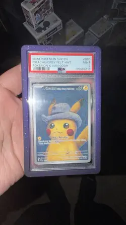 Pokemon Van Gogh Promo Pikachu with Grey Felt Hat 085 PSA 9 With Guard - Image 2