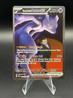 Team Rocket’s Mewtwo ex 281/217 SIR Secret Ascended Heroes Pokemon IN HAND - Image 1