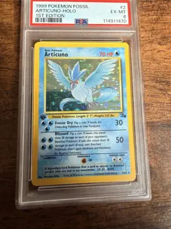 1999 Fossil Articuno Holo 1st Edition #2/62 Rare Pokemon TCG Card PSA 6 - Image 1