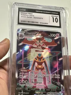 CGC 10 GEM MINT Deoxys VMAX GG45/GG70 GALARIAN GALLERY Pokemon Crown Zenith 2023 - Image 1