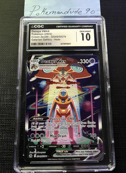 CGC 10 GEM MINT Deoxys VMAX GG45/GG70 GALARIAN GALLERY Pokemon Crown Zenith 2023 - Image 1