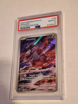 Pokemon TCG Groudon 199/182 Illustration Rare Paradox Rift Holo PSA Gem Mint 10 - Image 4