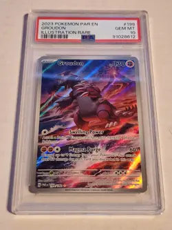 Pokemon TCG Groudon 199/182 Illustration Rare Paradox Rift Holo PSA Gem Mint 10 - Image 5