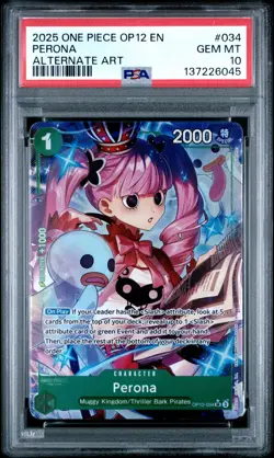 Perona (Alternate Art) OP12-034 Legacy of the Master Foil PSA 10 - Image 1