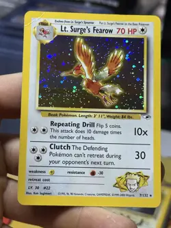 Lt. Surge's Fearow 7/132 Gym Heroes 2000 Holo Rare WOTC Pokemon Card TCG - Image 5