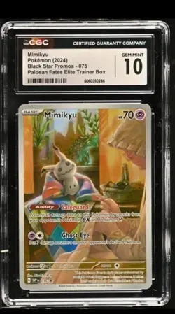 CGC 10 GEM MINT Mimikyu 075 Scarlet & Violet Black Star Promo Pokemon TCG Card - Image 1